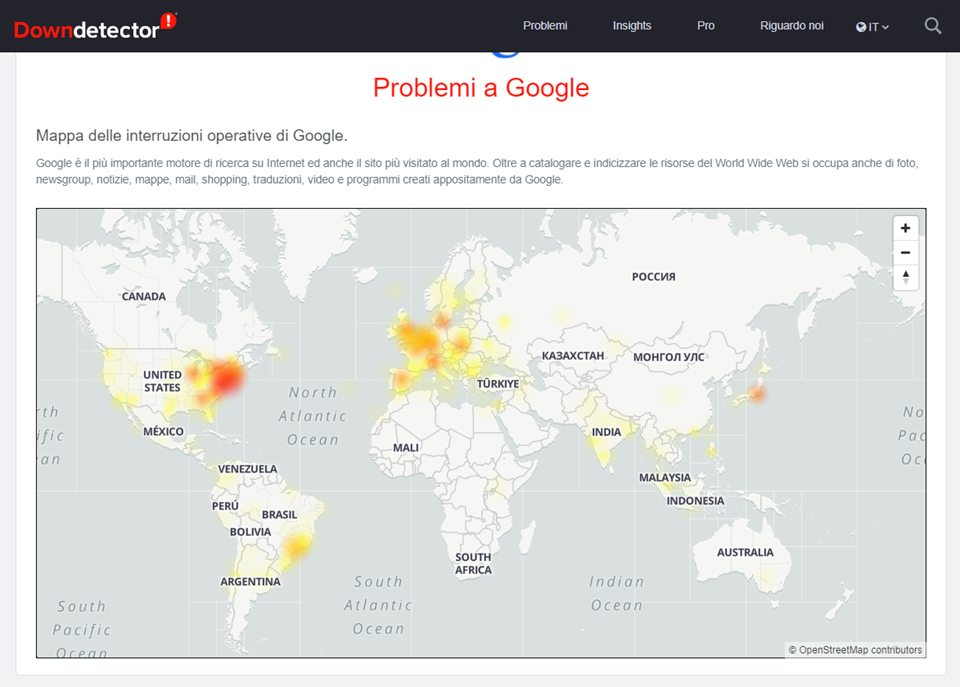 google down mappa